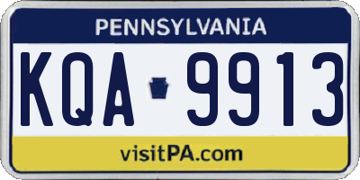 PA license plate KQA9913