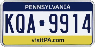PA license plate KQA9914