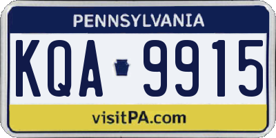 PA license plate KQA9915