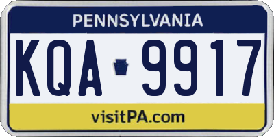 PA license plate KQA9917