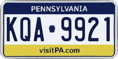 PA license plate KQA9921