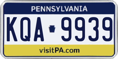 PA license plate KQA9939
