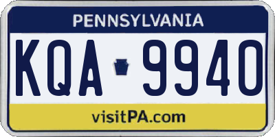 PA license plate KQA9940