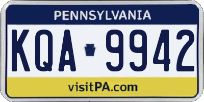 PA license plate KQA9942