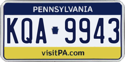 PA license plate KQA9943