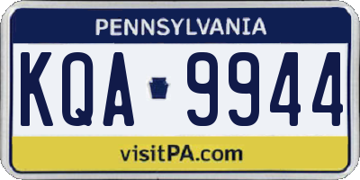 PA license plate KQA9944