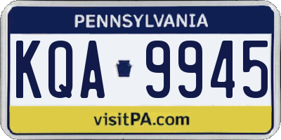 PA license plate KQA9945