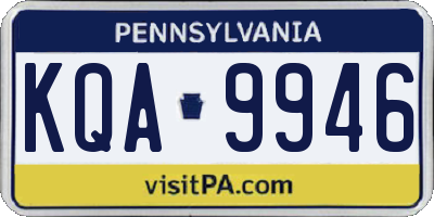 PA license plate KQA9946
