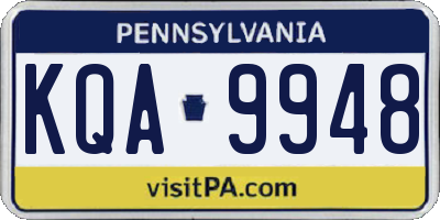 PA license plate KQA9948
