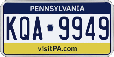 PA license plate KQA9949