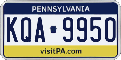 PA license plate KQA9950
