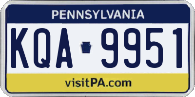 PA license plate KQA9951