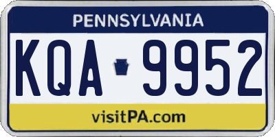 PA license plate KQA9952