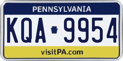 PA license plate KQA9954