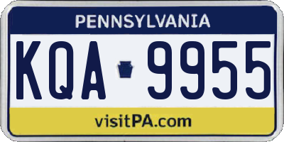 PA license plate KQA9955
