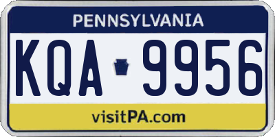 PA license plate KQA9956