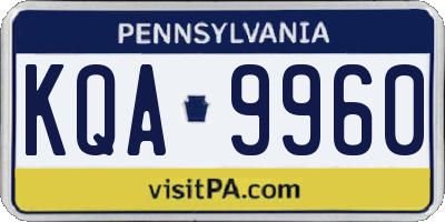 PA license plate KQA9960