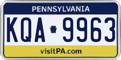 PA license plate KQA9963