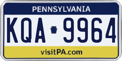 PA license plate KQA9964