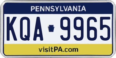PA license plate KQA9965