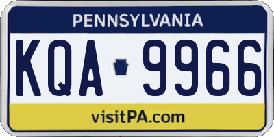 PA license plate KQA9966