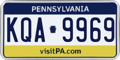 PA license plate KQA9969