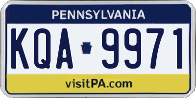 PA license plate KQA9971