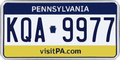 PA license plate KQA9977