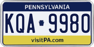 PA license plate KQA9980