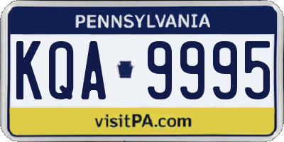 PA license plate KQA9995