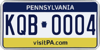 PA license plate KQB0004