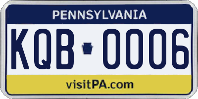 PA license plate KQB0006