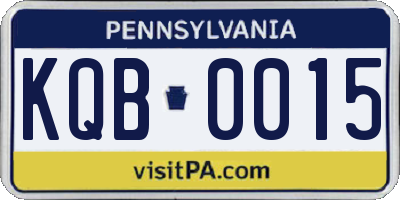 PA license plate KQB0015