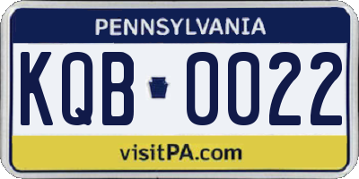 PA license plate KQB0022