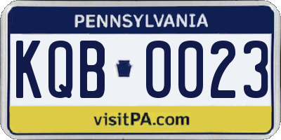 PA license plate KQB0023
