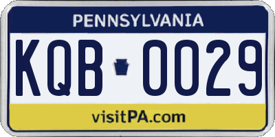PA license plate KQB0029