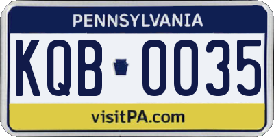 PA license plate KQB0035