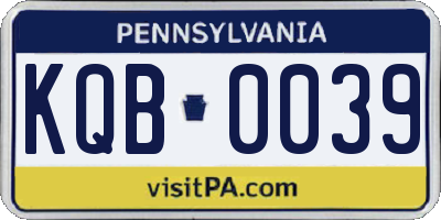 PA license plate KQB0039