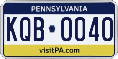 PA license plate KQB0040
