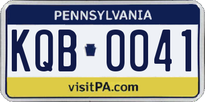 PA license plate KQB0041