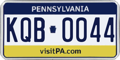 PA license plate KQB0044