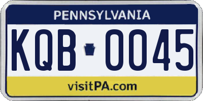 PA license plate KQB0045