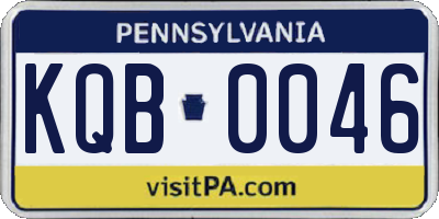 PA license plate KQB0046