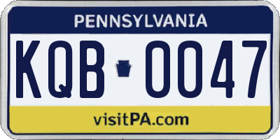 PA license plate KQB0047