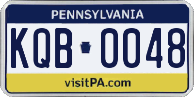 PA license plate KQB0048
