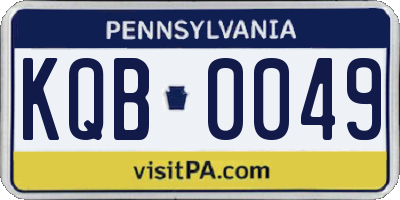 PA license plate KQB0049