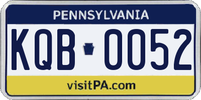 PA license plate KQB0052