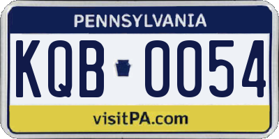 PA license plate KQB0054