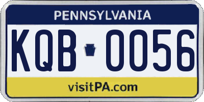 PA license plate KQB0056