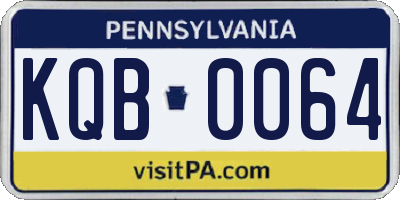PA license plate KQB0064